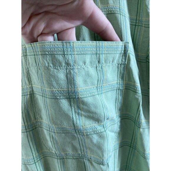 Tommy Bahama Shirt Mens Medium Green Silk Plaid  Button Up Short Sleeve Camp - Picture 4 of 9